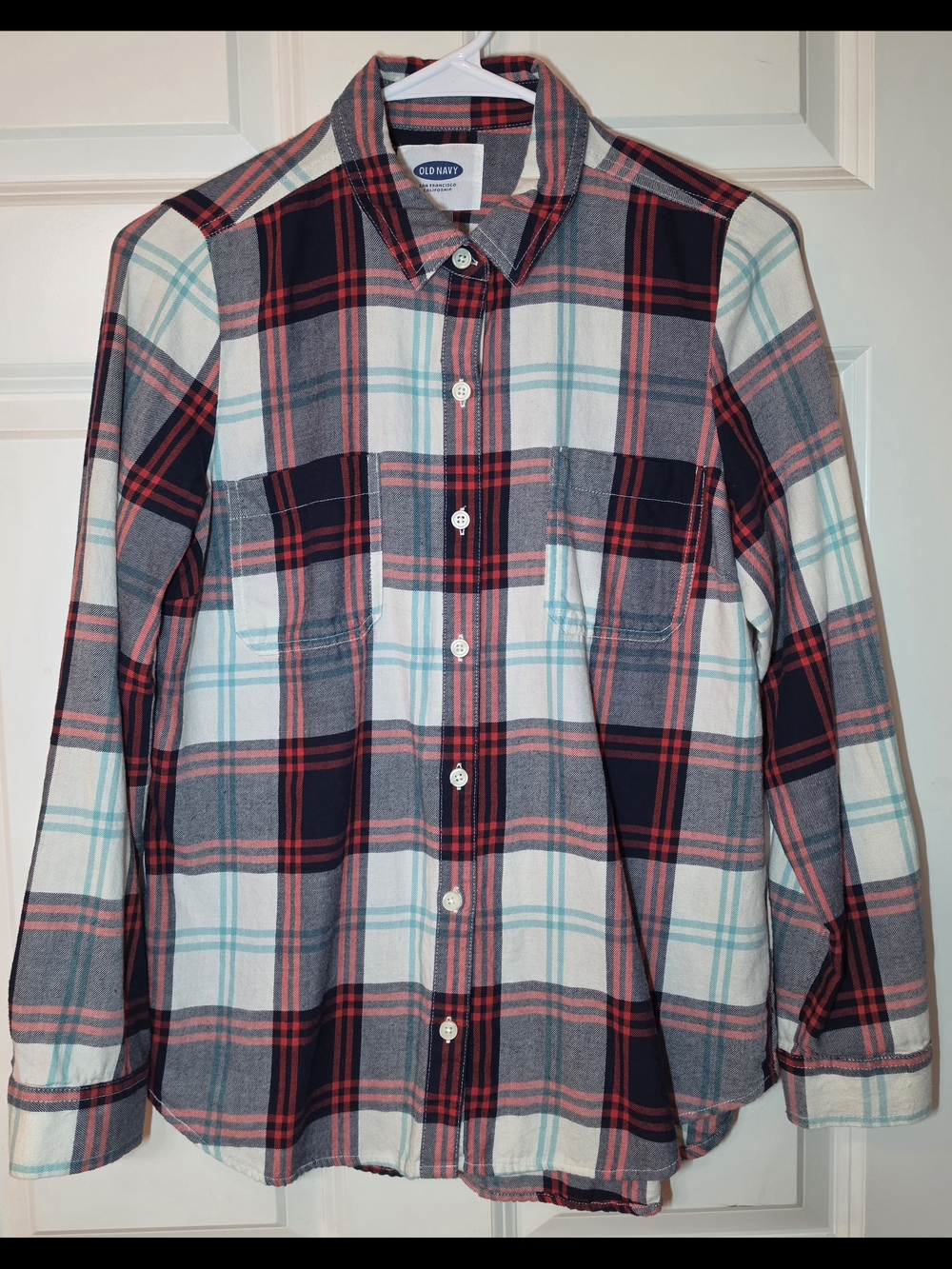 Old Navy Women's Red Plaid Flannel Shirt Size:S
